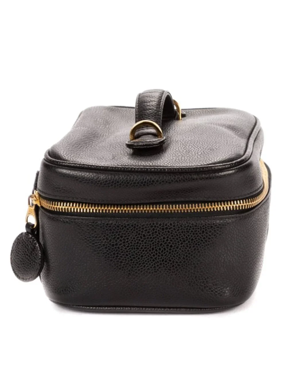 Chanel CC Logo Vanity Bag Black Caviar Leather